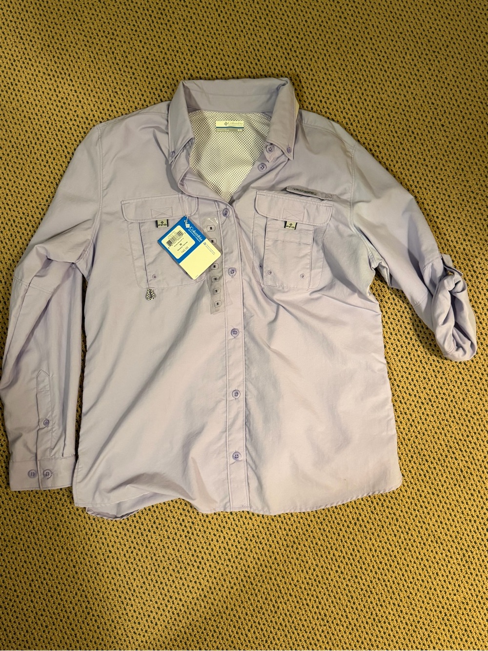 Columbia Light Lavender Button-Down Long Sleeve Shirt